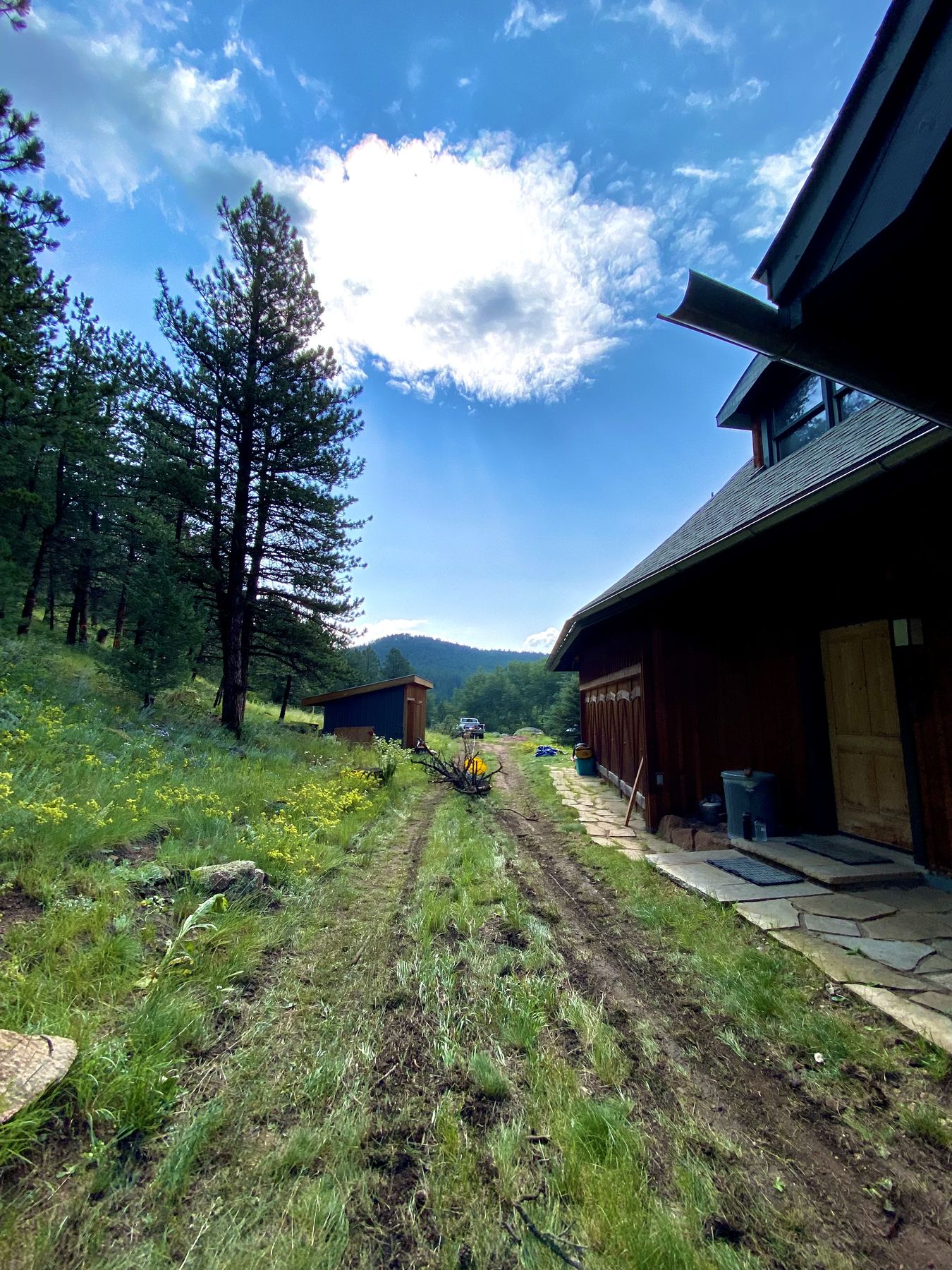 Foothills property with cleared defensible space around the home, Boulder County